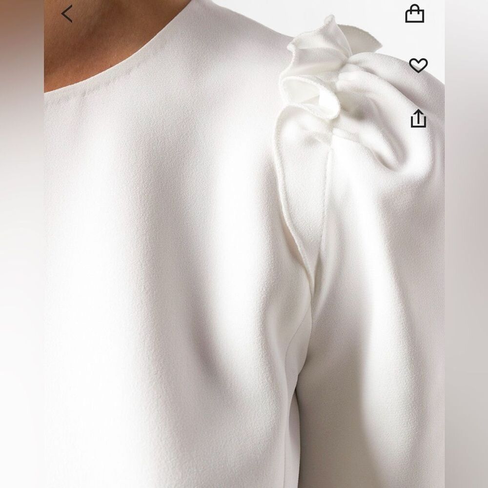 Dolce & Gabbana Short Sleeve Peplum Top Ivory Draped Sleeve Blouse - Picture 11 of 11